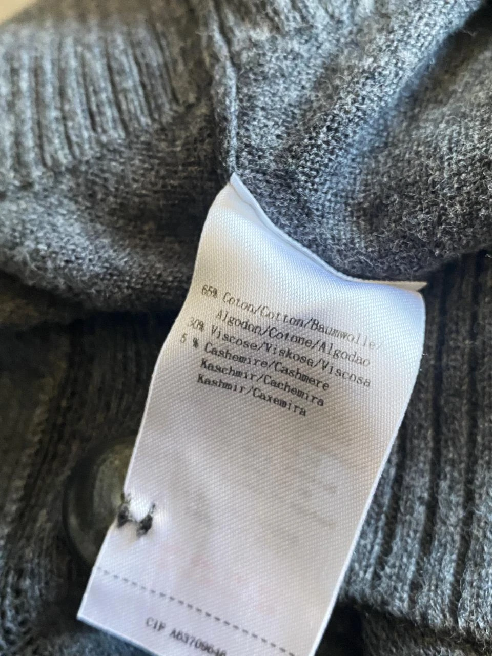 Lang grijs gemêleerd & zwart IKKS vest maat 40 – katoen, kasjmier, chique casual stijl – photo 9